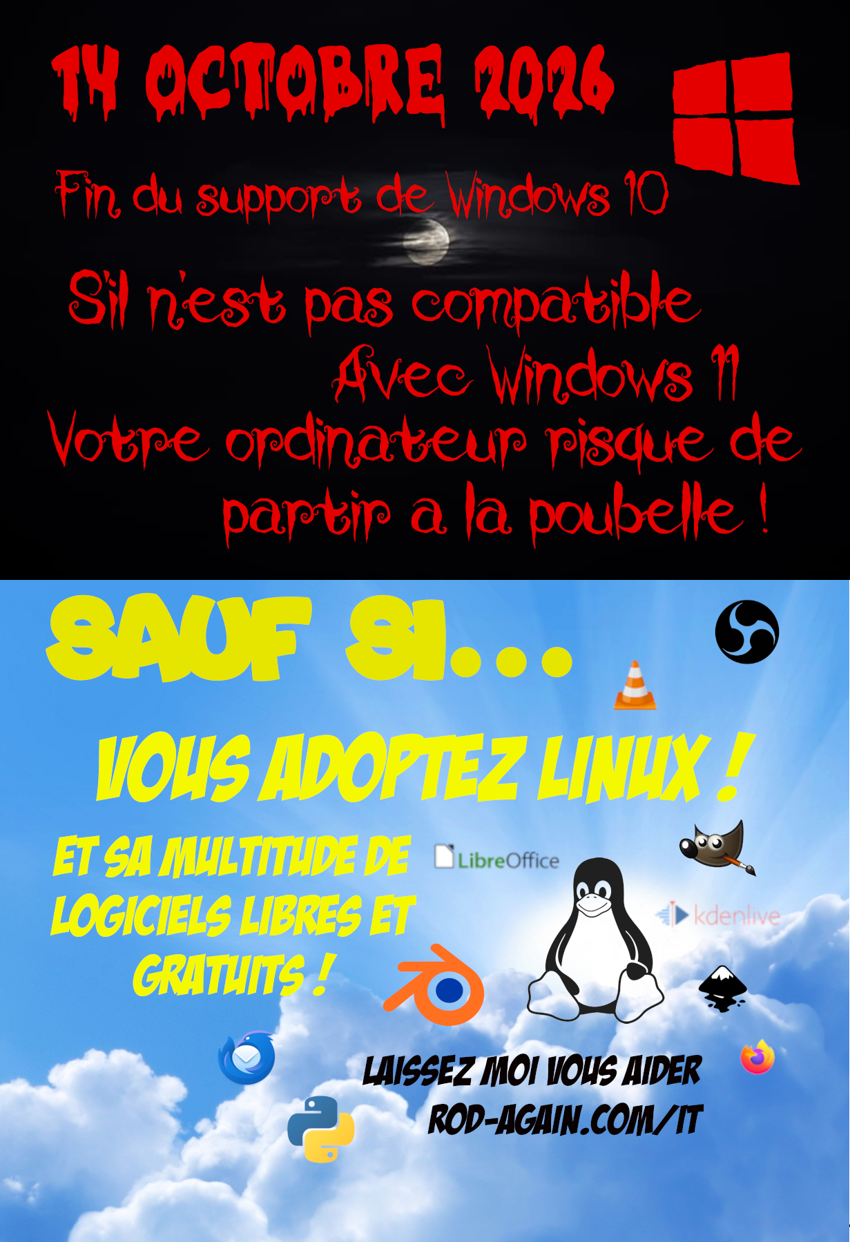 Fin du support Windows 10, éssayez Linux!